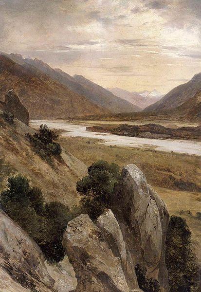 Alexandre Calame Mountainous Riverscape Norge oil painting art